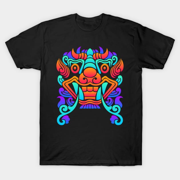 Trippy Psychedelic Rave Chinese Dragon T-Shirt by MeatMan